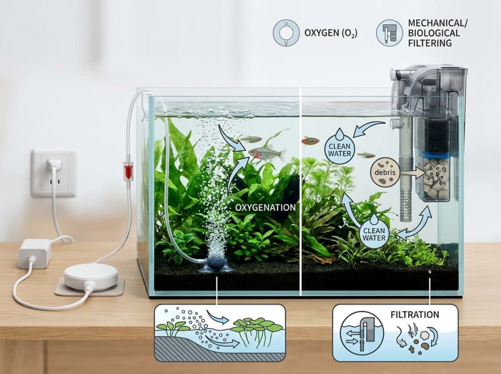 Bomba de aire o filtro en acuarios de España: aquarium guide image 1