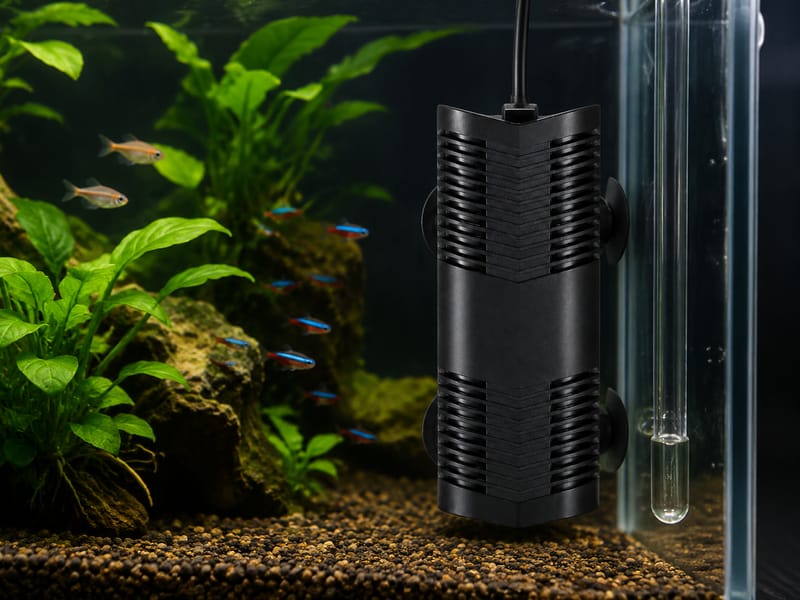 Calentadores digitales compactos para acuarios al por mayor — supporting aquarium detail