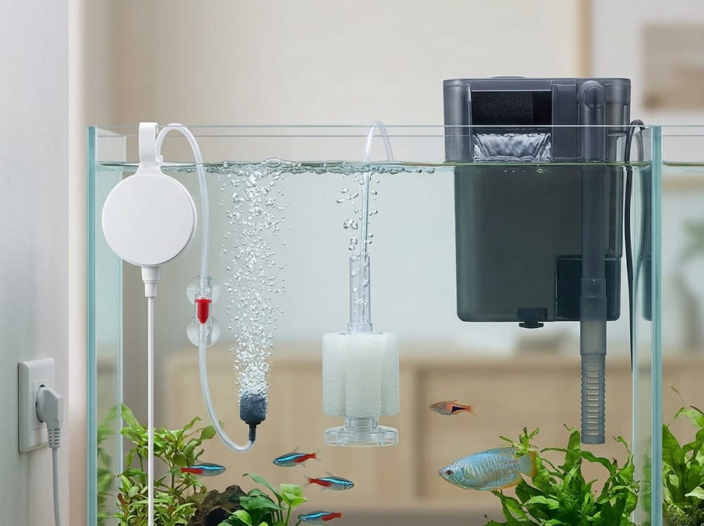 Bombas de aire para acuarios en España: guía técnica — supporting aquarium detail
