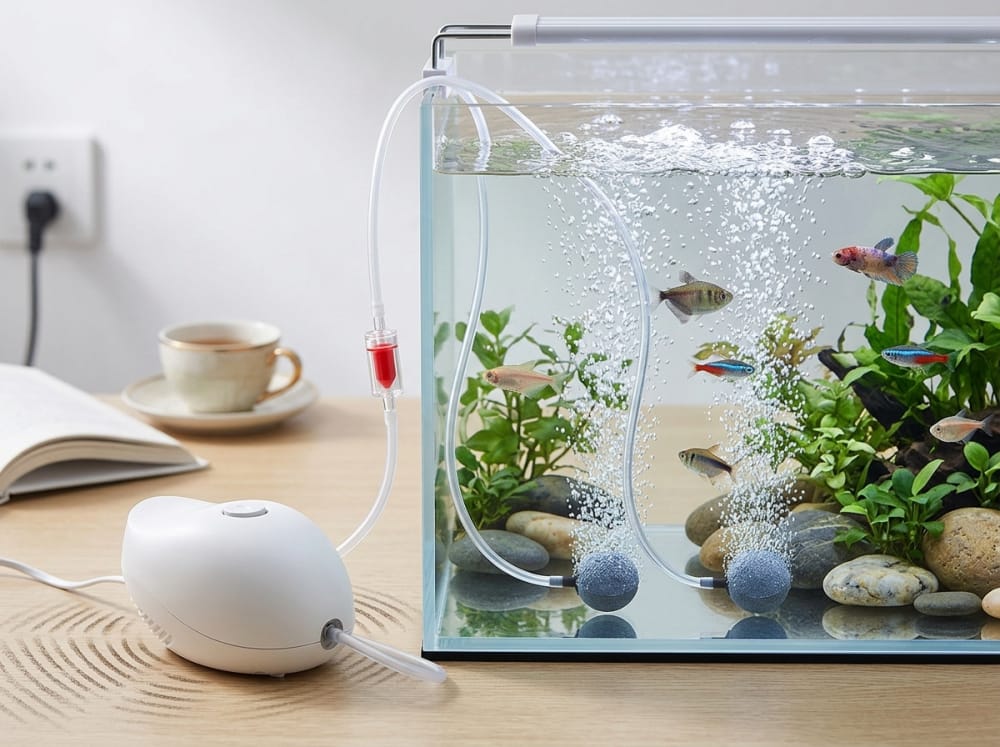 Bombas de aire silenciosas para acuarios en España — supporting aquarium detail