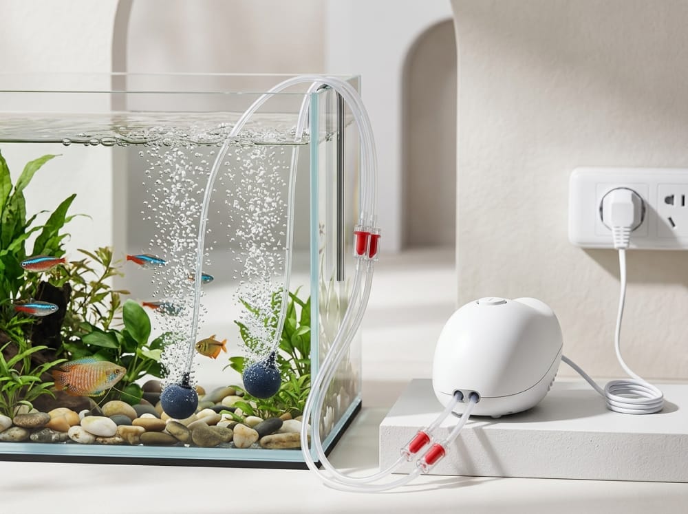 ¿Hace falta bomba de aire en acuarios en España? — supporting aquarium detail