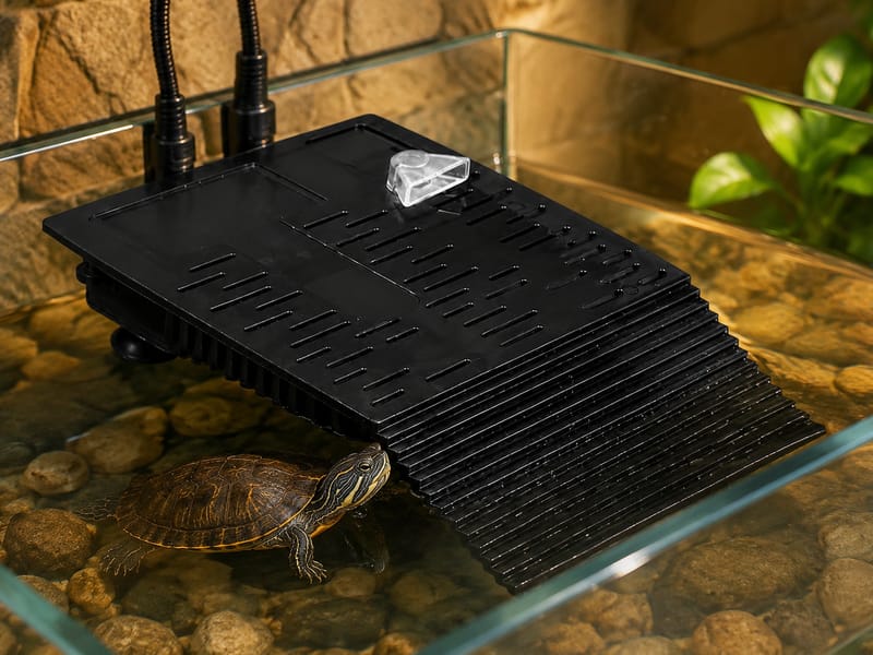 Plataforma de asoleo con calentador para tortugas: aquarium guide image 1