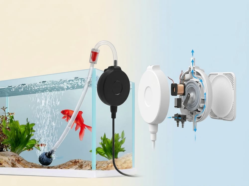 Función del aireador de acuario en España — supporting aquarium detail