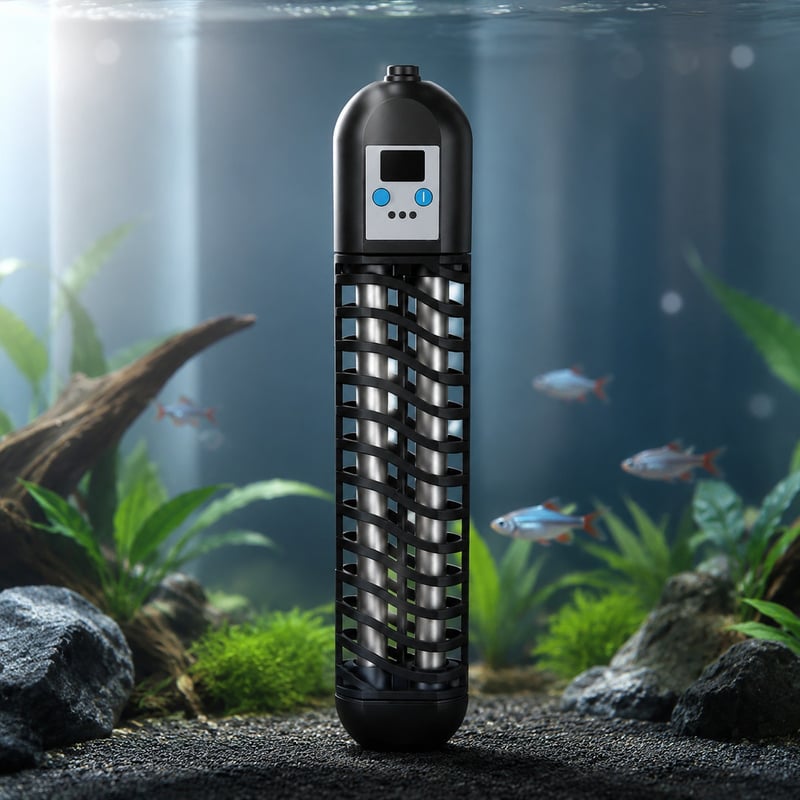 Imagen de detalle 4 del calentador de acuario de titanio de doble tubo WK002, modelo WK002, para mayoristas y compradores OEM de equipamiento para acuarios