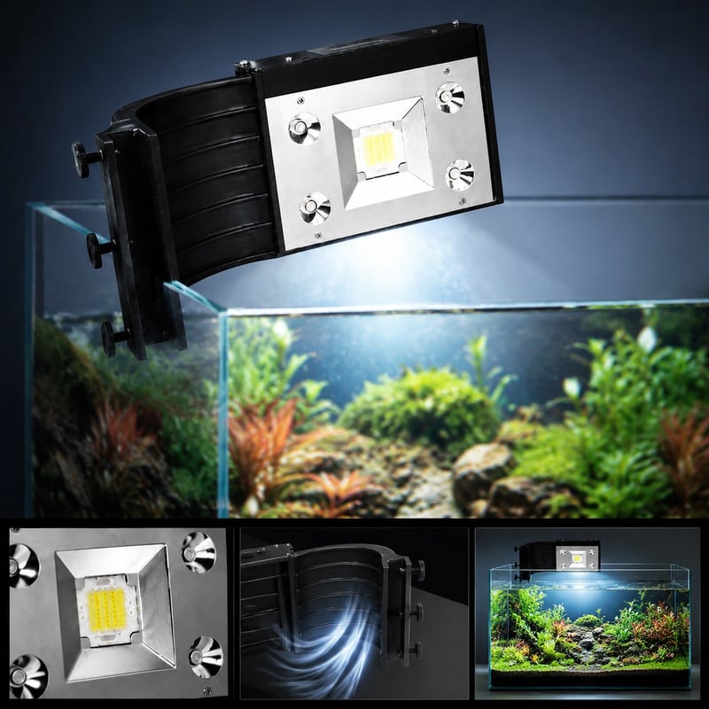 Imagen de detalle 2 del conjunto de acuario WK004 con luz LED de pinza de alta potencia, modelo WK004, para mayoristas y compradores OEM de equipamiento para acuarios