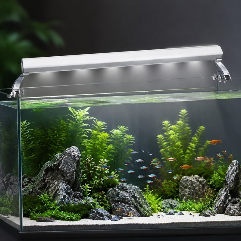 Luz para acuario WK007 T5 HO de 2 lámparas, imagen de rendimiento del modelo WK007 para distribuidores y equipos de compras de equipamiento para acuarios