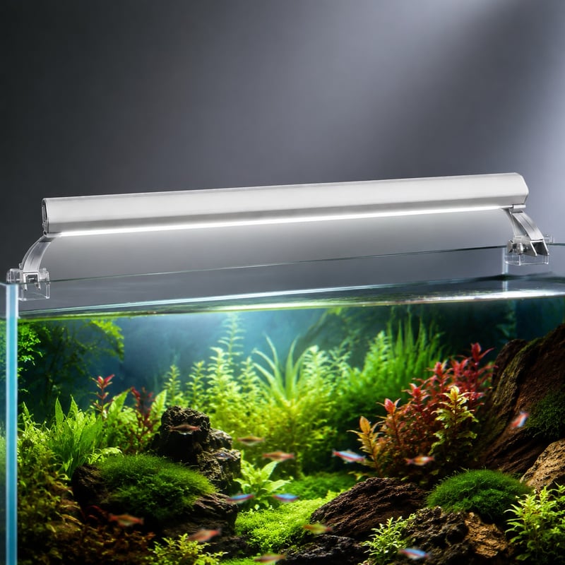 Luz para acuario WK007 T5 HO de 2 lámparas, imagen de ventajas del modelo WK007 para distribuidores y equipos de compras de equipamiento para acuarios