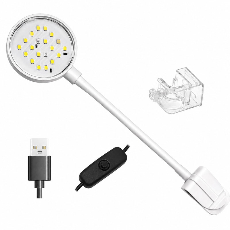 WK008 Luz para acuarios con clip de 6500 K para mayoristas, OEM y suministro a distribuidores de equipos para acuarios