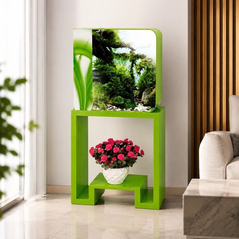 Imagen de ventajas del modelo WK010 del acuario para peces de acrílico todo en uno WK010 con LED RGB para distribuidores de acuarios y equipos de aprovisionamiento