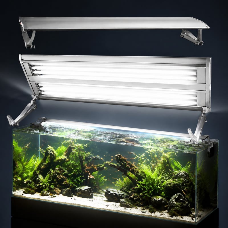 Luz para acuarios de 6 lámparas WK025, imagen de rendimiento del modelo WK025 para distribuidores y equipos de aprovisionamiento de productos para acuarios