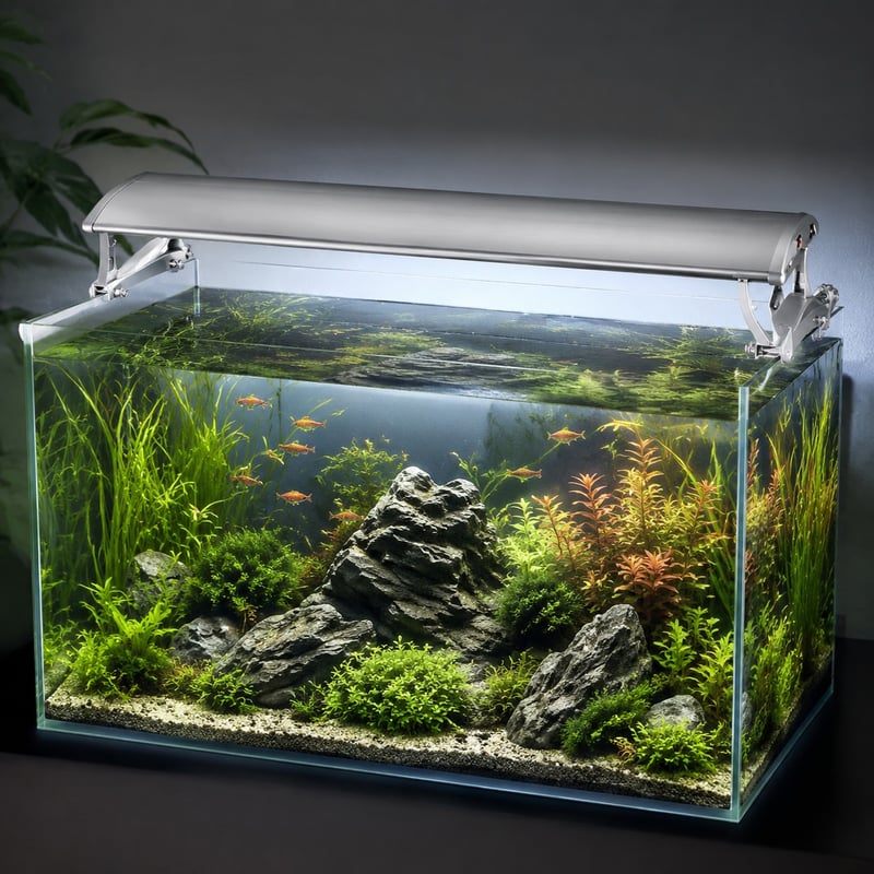 Luz para acuarios de 6 lámparas WK025, imagen de funciones del modelo WK025 para distribuidores y equipos de aprovisionamiento de productos para acuarios