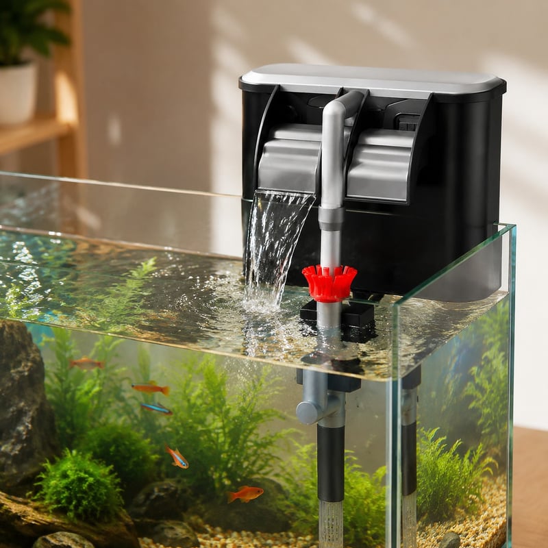 Imagen de detalle 3 del filtro de acuario de mochila WK038, modelo WK038, para compradores al por mayor y OEM de equipos de filtración para acuarios