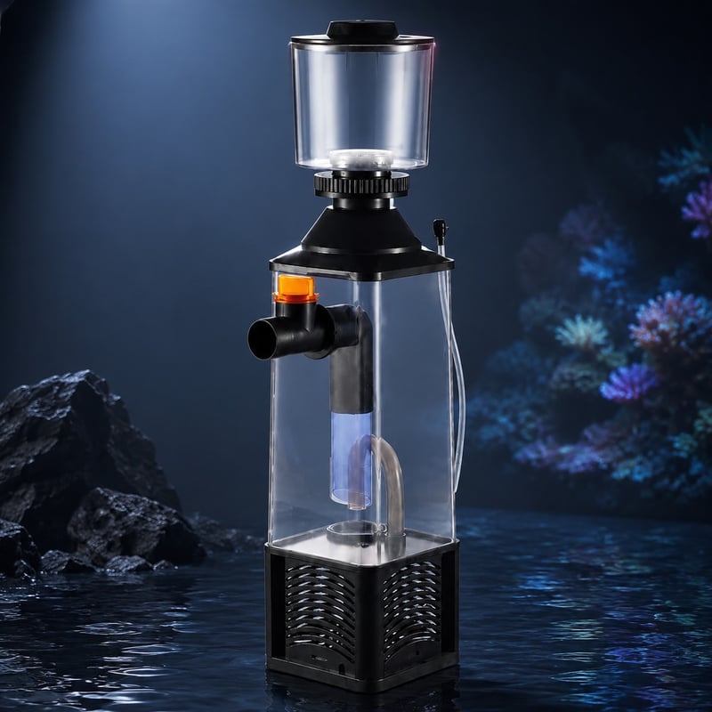 Imagen de ventajas del skimmer de proteínas para acuarios WK048, modelo WK048, para distribuidores y equipos de abastecimiento de equipamiento para acuarios