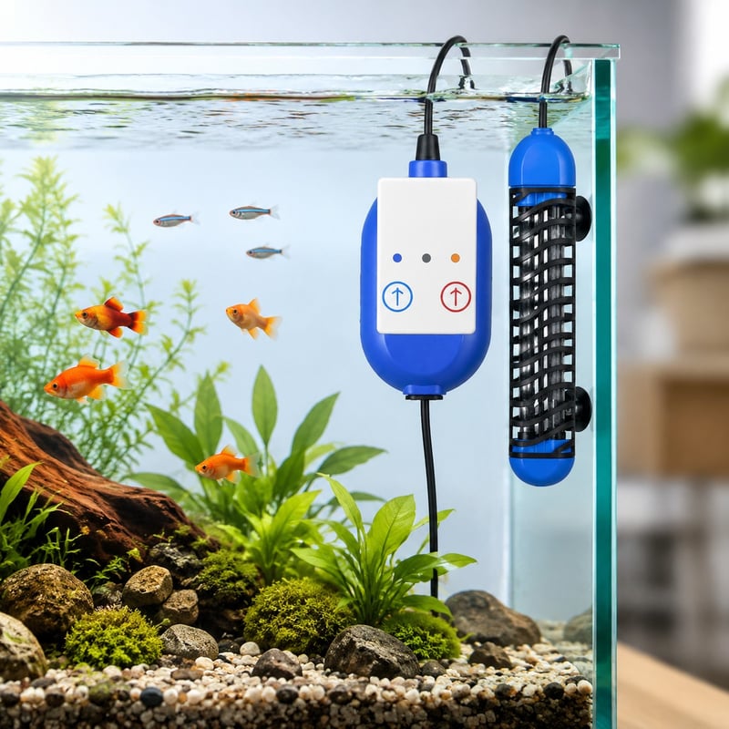 Imagen de detalle 3 del calentador de acuario WK052 con control mediante app, modelo WK052, para compradores mayoristas y OEM de equipos para acuarios