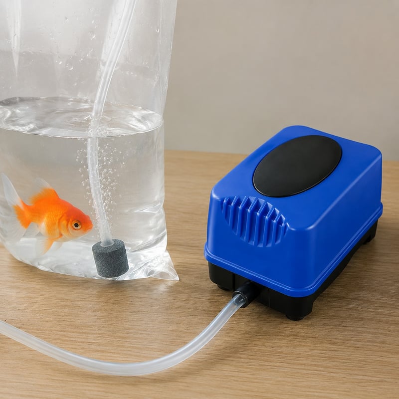 Imagen de detalle 3 de la bomba de aire silenciosa y recargable para acuarios WK070, modelo WK070, para compradores mayoristas y OEM de equipos para acuarios