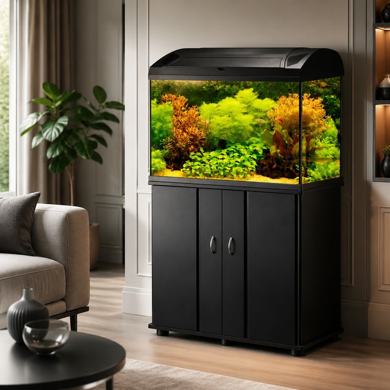 Imagen de las funciones del acuario de cristal rectangular para peces WK078, modelo WK078, para distribuidores y equipos de aprovisionamiento de acuarios