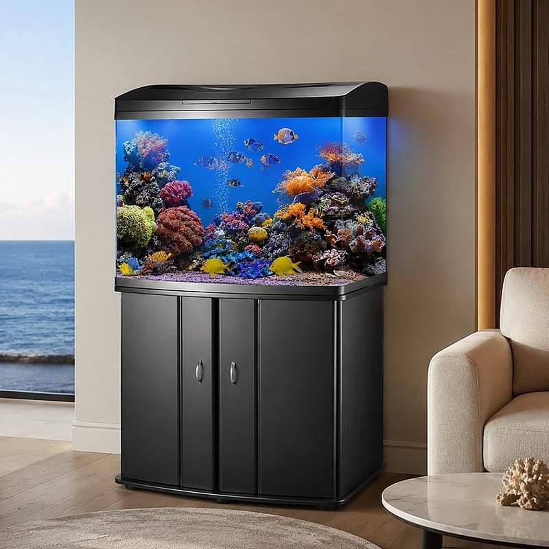 Imagen de funciones del acuario marino con frontal curvo WK083, modelo WK083, para distribuidores y equipos de aprovisionamiento de acuarios