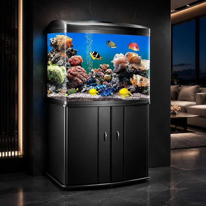 Imagen de ventajas del acuario marino con frontal curvo WK083, modelo WK083, para distribuidores y equipos de aprovisionamiento de acuarios