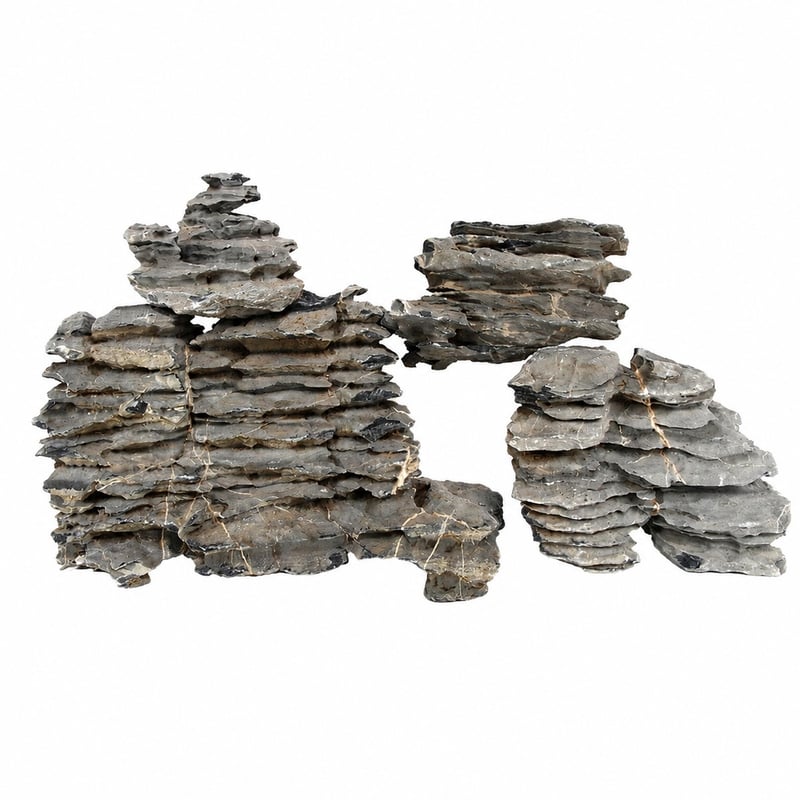 Imagen de rendimiento del modelo WK096 Layered Blue Stone para distribuidores y equipos de compras de decoración de acuarios y aquascaping