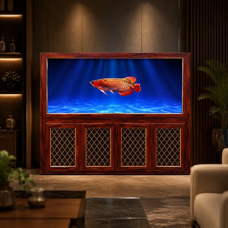 Imagen de ventajas del acuario para arowanas WK106 Wood Grain, modelo WK106, para distribuidores y equipos de aprovisionamiento de acuarios