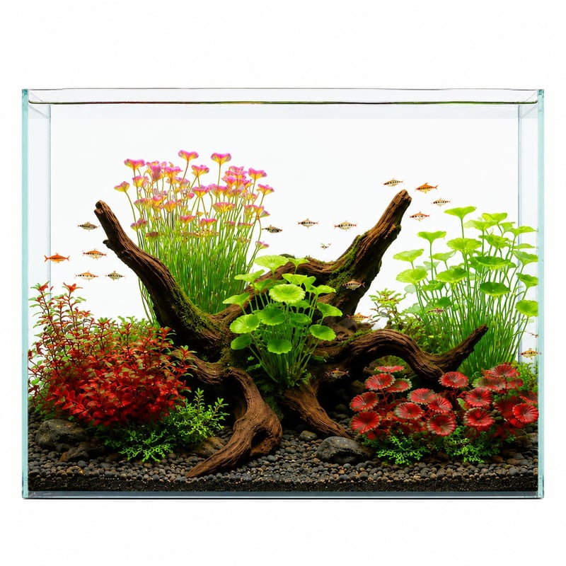Imagen de las funciones de la madera flotante natural WK109 para acuarios, modelo WK109, para distribuidores y equipos de compras de decoración para aquascaping