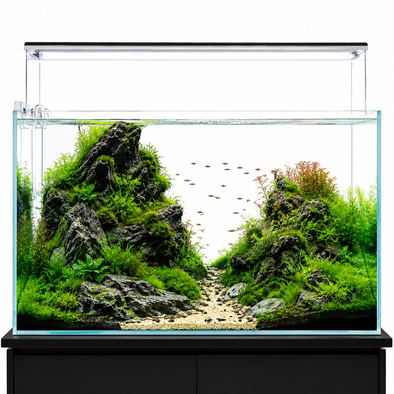 Imagen de detalle 5 del acuario de vidrio premium WK113, modelo WK113, para compradores mayoristas y OEM de acuarios