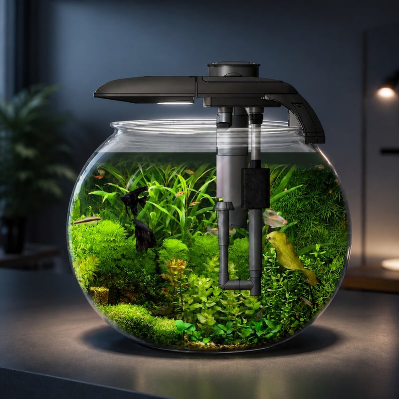 Imagen del rendimiento del modelo WK117 del acuario redondo de PC WK117 para distribuidores y equipos de compras de acuarios