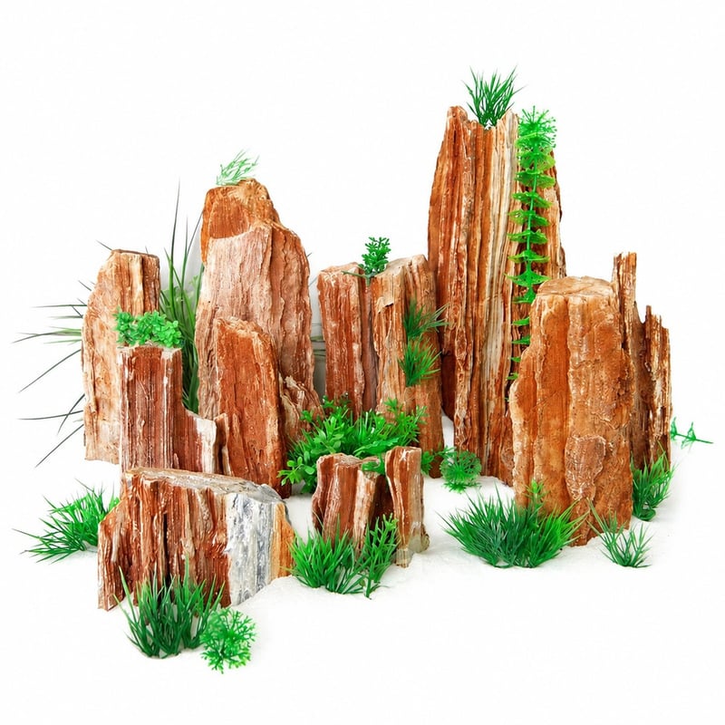Imagen de detalle 3 del modelo WK120 de decoración de aquascaping con piedra fluvial WK120 para decoración de acuarios, mayoristas y compradores OEM
