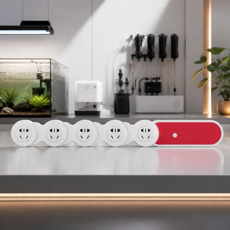 Imagen de ventajas de la regleta de alimentación inteligente WiFi de 5 vías para acuarios WK125, modelo WK125, para distribuidores y equipos de aprovisionamiento de equipos para acuarios