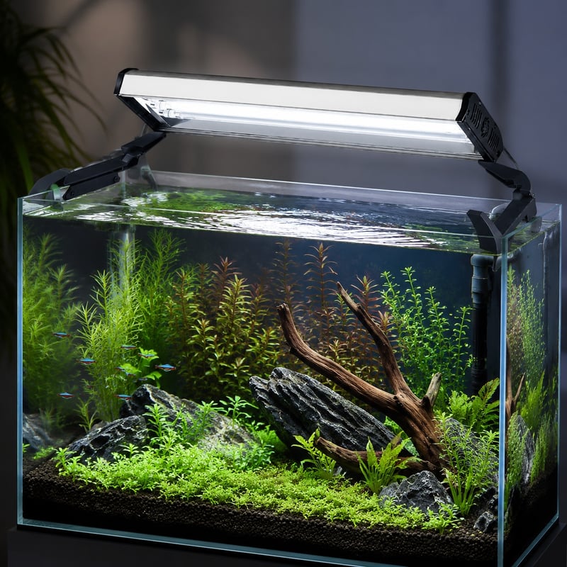 Imagen de detalle 4 de la luminaria para acuarios WK136 de 4 tubos T5 HO, modelo WK136, para compradores mayoristas y OEM de equipos para acuarios