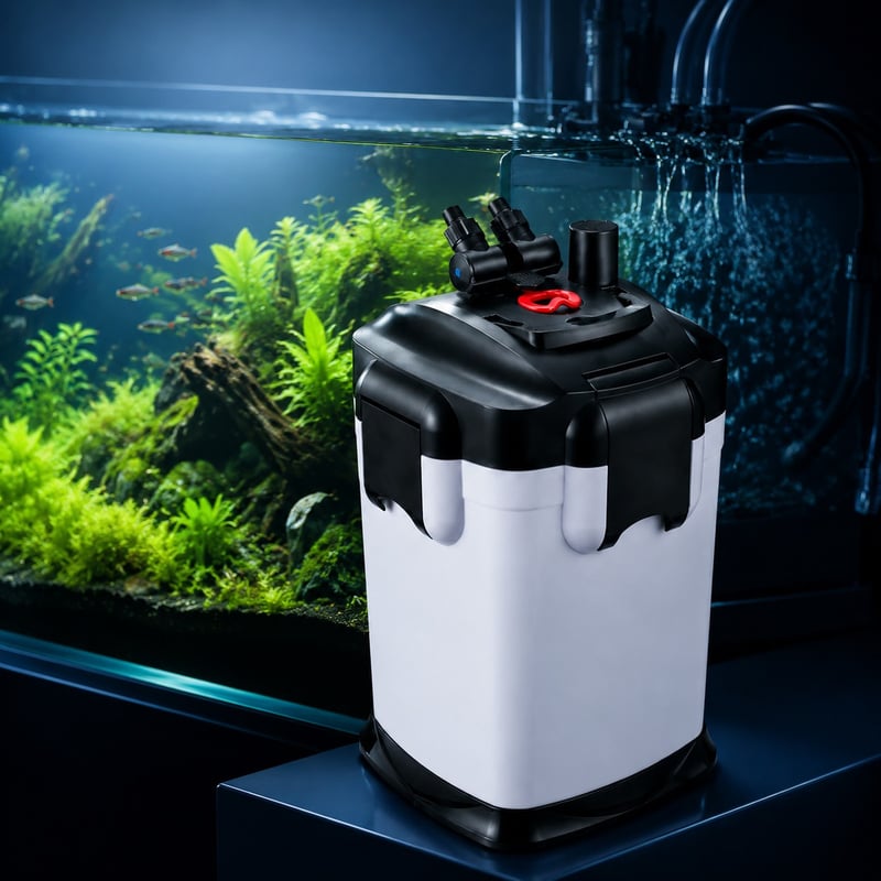 Imagen de rendimiento del filtro de canasta externo UV WK148, modelo WK148, para distribuidores y equipos de compras de soporte de filtración para acuarios