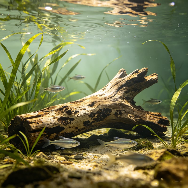 Presentación de decoración de acuarios con madera flotante de WKAQOO para el abastecimiento mayorista de aquascaping dirigida a compradores mayoristas, OEM y distribuidores de acuarios